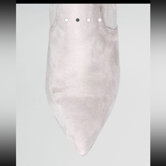 NWOB ASOS thigh high suede heeled boot light grey Sz 8 - Picture 6 of 15